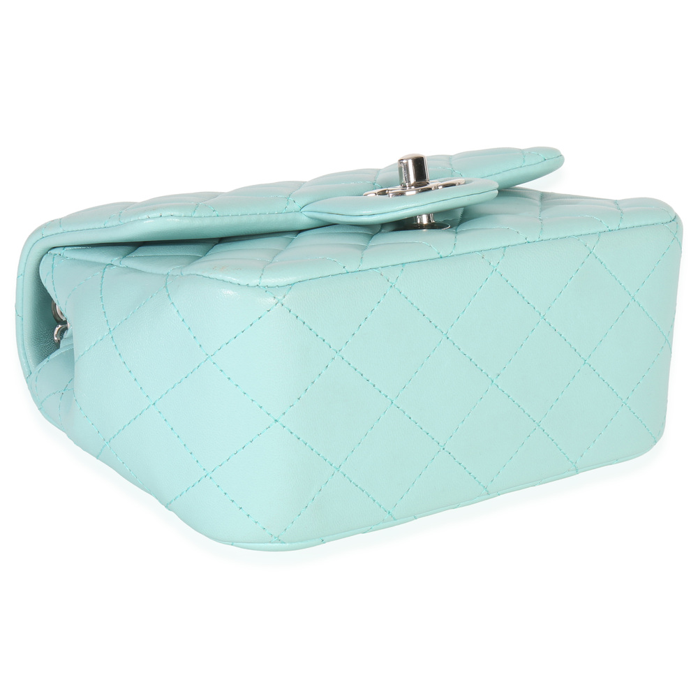 Chanel Blue Quilted Lambskin Mini Square Single Flap Bag - Picture 7 of 7